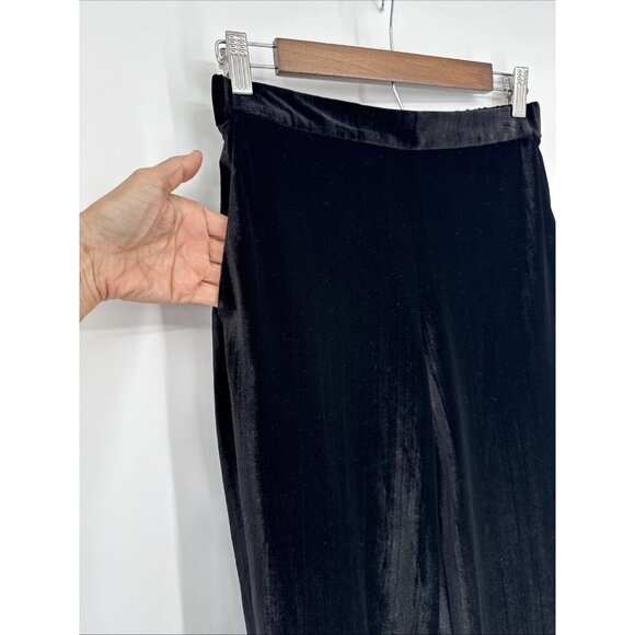 St. John Women's Size Small Black Velvet Pull On Elastic Waist Pants New - Picture 3 of 8